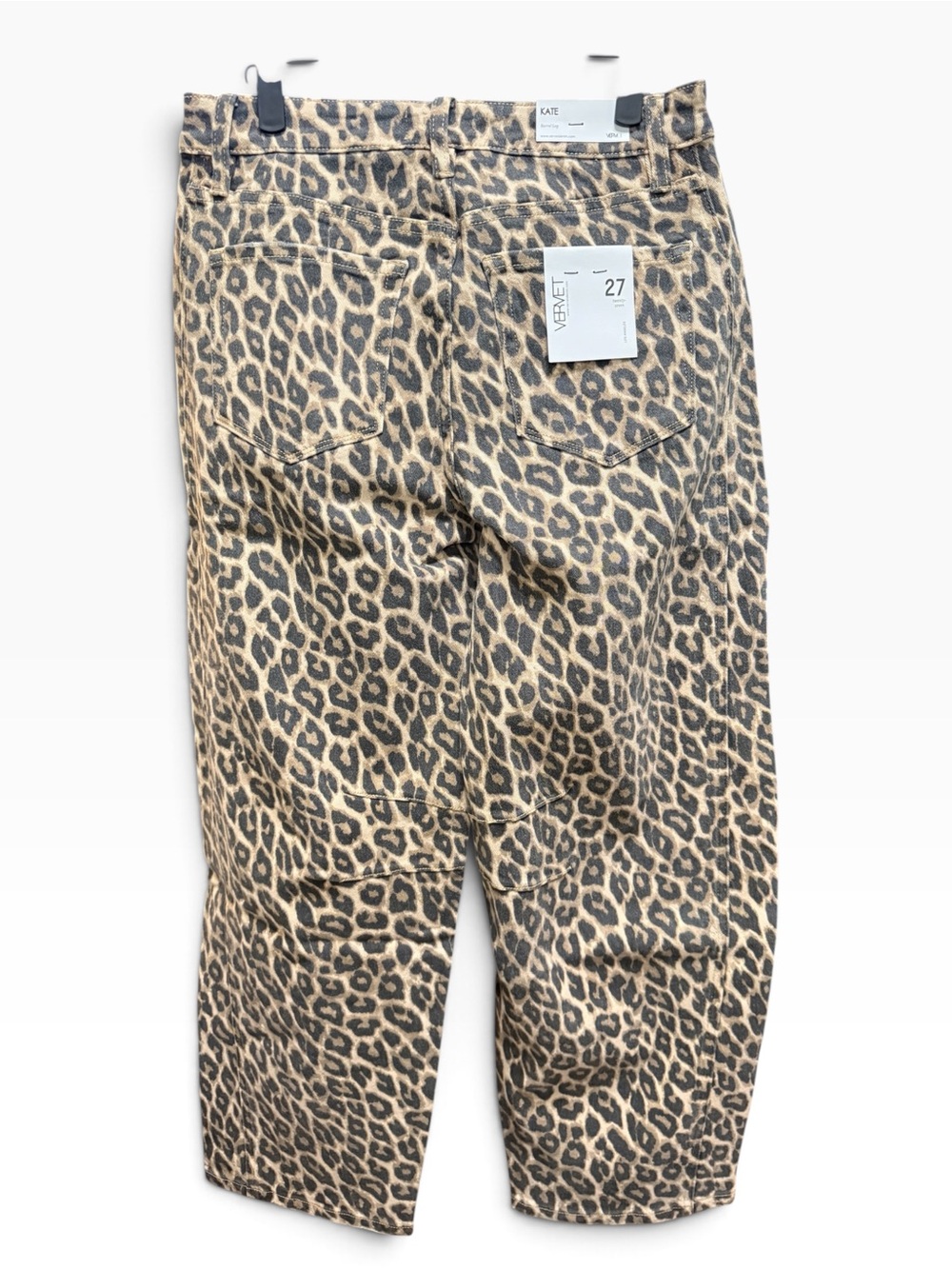 Vervet Kate Leopard Print Barrel Leg Jeans Size 27 NWT - Picture 5 of 9
